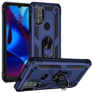 For Motorola Moto G Power (2022) Shockproof TPU + PC Phone Case with Holder(Blue) (OEM)