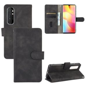 For Xiaomi Mi Note 10 Lite Solid Color Skin Feel Magnetic Buckle Horizontal Flip Calf Texture PU Leather Case with Holder & Card Slots & Wallet(Black) (OEM)