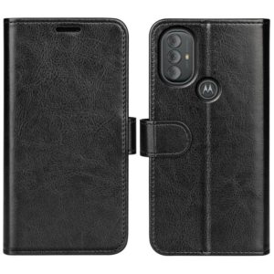 For Motorola Moto G Power 2022 R64 Texture Single Horizontal Flip Phone Protective Case with Holder & Card Slots & Wallet& Photo Frame(Black) (OEM)