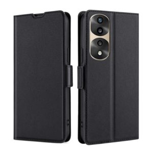 For Honor 70 Pro/70 Pro+ Ultra-thin Voltage Side Buckle Horizontal Flip Leather Phone Case(Black) (OEM)