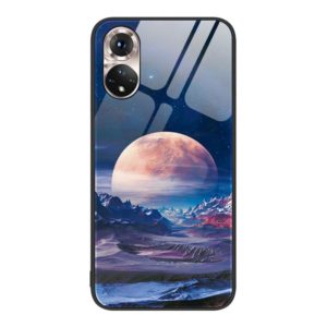 For Honor 50 Colorful Painted Glass Phone Case(Moon Hill) (OEM)