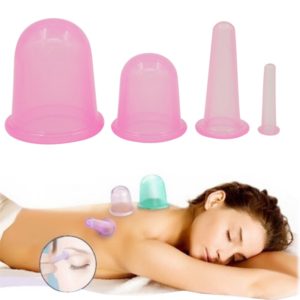 4 in 1 Health Care Body Massage Vacuum Silicone Cupping Cups,Random Color Delivery (OEM)