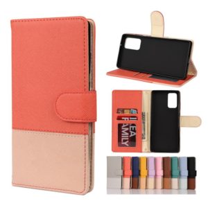 For Samsung Galaxy Note20 Color Splicing Horizontal Flip Leather Case with Holder & Card Slots & Wallet & Photo Frame(Red) (OEM)
