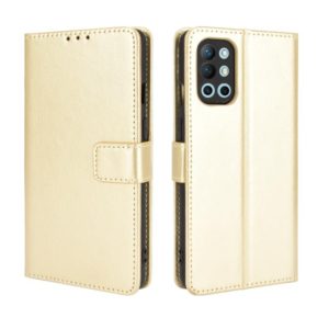 For OnePlus 9R Retro Crazy Horse Texture Horizontal Flip Leather Case with Holder & Card Slots & Lanyard(Gold) (OEM)