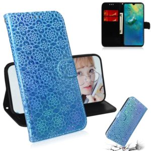 For Huawei Mate 20 Solid Color Colorful Magnetic Buckle Horizontal Flip PU Leather Case with Holder & Card Slots & Wallet & Lanyard(Blue) (OEM)
