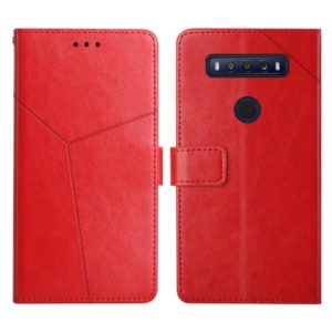 For TCL 10 SE Y Stitching Horizontal Flip Leather Phone Case(Red) (OEM)