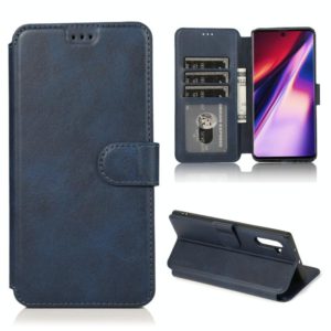 For Samsung Galaxy Note 10 Calf Texture Magnetic Buckle Horizontal Flip Leather Case with Holder & Card Slots & Wallet & Photo Frame(Blue) (OEM)