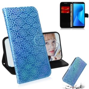 For Zenfone Max Plus (M1) ZB570TL Solid Color Colorful Magnetic Buckle Horizontal Flip PU Leather Case with Holder & Card Slots & Wallet & Lanyard(Blue) (OEM)