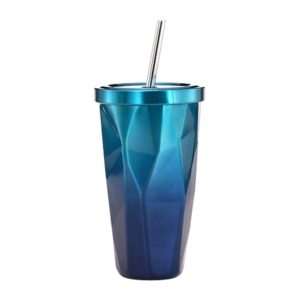 500ml Irregular Double Layer 304 Stainless Steel Sippy Cup (Blue) (OEM)