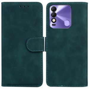 For Tecno Spark 8 / 8T Skin Feel Pure Color Flip Leather Phone Case(Green) (OEM)