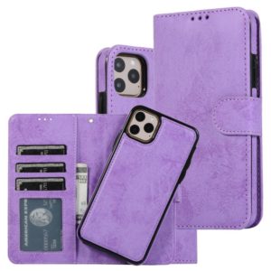 For iPhone 11 Pro KLT888-2 Retro 2 in 1 Detachable Magnetic Horizontal Flip TPU + PU Leather Case with Holder & Card Slots & Photo Frame & Wallet(Purple) (OEM)