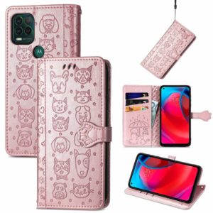For Motorola MOTO G Stylus 5G Cute Cat and Dog Embossed Horizontal Flip Leather Case with Holder & Card Slots & Wallet & Lanyard(Rose Gold) (OEM)