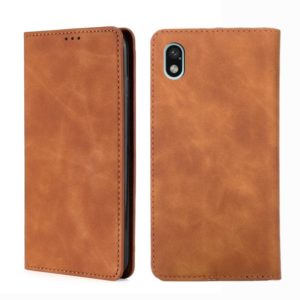 For Sony Xperia Ace III Skin Feel Magnetic Horizontal Flip Leather Phone Case(Light Brown) (OEM)
