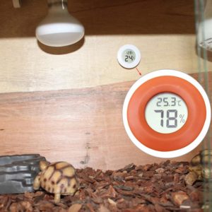 Digital Round Shaped Reptile Box Centigrade Thermometer & Hygrometer with Screen Display (Orange) (OEM)