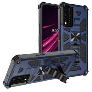 For T-Mobile REVVL V+ 5G Shockproof TPU + PC Magnetic Protective Case with Holder(Blue) (OEM)