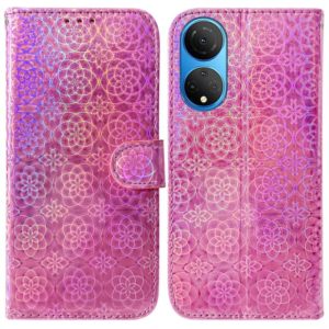 For Honor X7 Colorful Magnetic Buckle Leather Phone Case(Pink) (OEM)