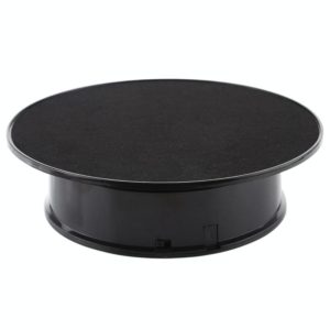 20cm 360 Degree Electric Rotating Turntable Display Stand Photography Video Shooting Props Turntable, Load 1.5kg, Powered by Battery & USB(Black) (OEM)