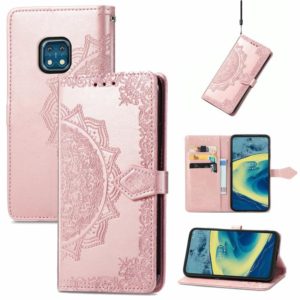 For Nokia XR 20 Mandala Embossing Pattern Horizontal Flip Leather Case with Holder & Card Slots & Wallet & Lanyard(Rose Gold) (OEM)