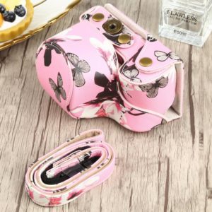Flower Pattern PU Leather Camera Case for Sony A6000 / A6300 / A6400 / Nex 6 (Pink) (OEM)