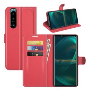 For Sony Xperia 5 III Litchi Texture Horizontal Flip Protective Case with Holder & Card Slots & Wallet(Red) (OEM)