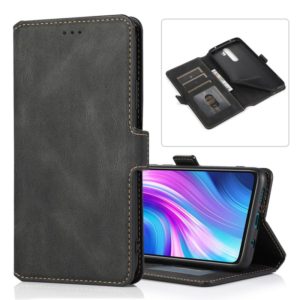 For Xiaomi Redmi Note 8 Pro Retro Magnetic Closing Clasp Horizontal Flip Leather Case with Holder & Card Slots & Photo Frame & Wallet(Black) (OEM)