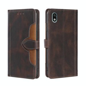 For Sony Xperia Ace III Stitching Skin Feel Magnetic Buckle Horizontal Flip PU Leather Case(Brown) (OEM)