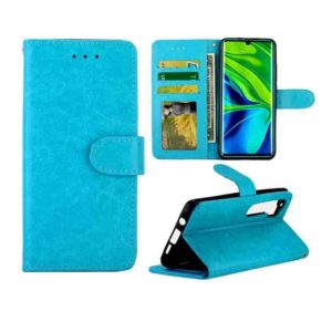 For Xiaomi Note10/CC9 Pro Crazy Horse Texture Leather Horizontal Flip Protective Case with Holder & Card Slots & Wallet & Photo Frame(Baby Blue) (OEM)