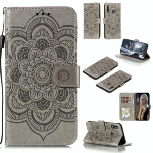 For Galaxy A70e Mandala Embossing Pattern Horizontal Flip PU Leather Case with Holder & Card Slots & Walle & Lanyard(Grey) (OEM)