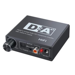 NK-C6 Optical Fiber To Analog Audio Converter Adjustable Volume Digital To Analog Decoder EU Plug (OEM)