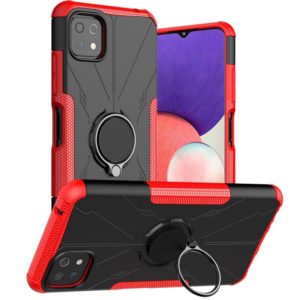 For Samsung Galaxy A22 5G Armor Bear Shockproof PC + TPU Protective Case with Ring Holder(Red) (OEM)