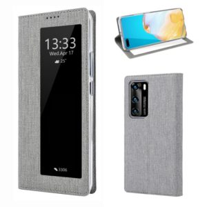 For Huawei P40 ViLi DMX-54 Shockproof TPU + PU Leather View Window Magnetic Attraction Horizontal Flip Protective Case with Card Slots & Holder & Sleep / Wake-up(Grey) (ViLi) (OEM)