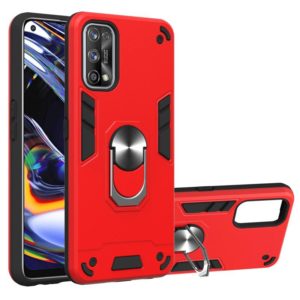 For OPPO Realme 7 Pro Armour Series PC + TPU Protective Case with Ring Holder(Red) (OEM)