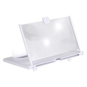 12 Inch Pull-Out Mobile Phone Screen Magnifier 3D Desktop Stand, Style:Blu-ray Model(White) (OEM)