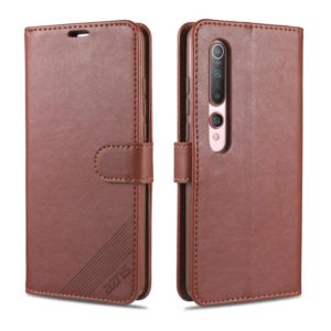 For Xiaomi Mi 10 / 10 Pro AZNS Sheepskin Texture Horizontal Flip Leather Case with Holder & Card Slots & Wallet(Brown) (AZNS) (OEM)