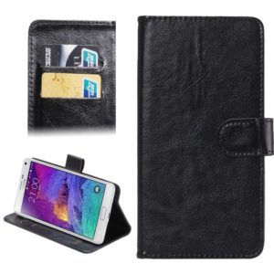 5.3-5.5 Inch Universal Crazy Horse Texture 360 Degree Rotating Carry Case with Holder & Card Slots for Galaxy Note I / II / III / IV(Black) (OEM)