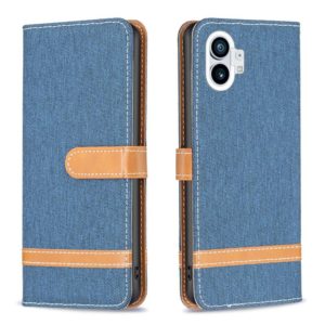 For Nothing Phone 1 Color Matching Denim Texture Leather Phone Case(Royal Blue) (OEM)