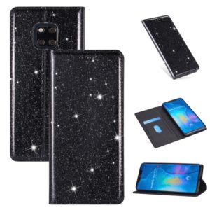 For Huawei Mate 20 Pro Ultrathin Glitter Magnetic Horizontal Flip Leather Case with Holder & Card Slots(Black) (OEM)