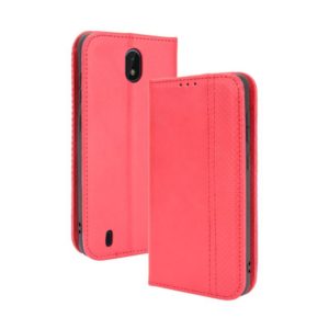 For Nokia C01 Plus Magnetic Buckle Retro Crazy Horse Texture Horizontal Flip Leather Case with Holder & Card Slots & Photo Frame(Red) (OEM)