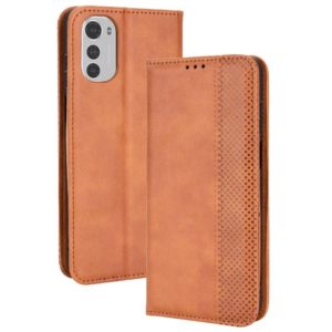 For Motorola Moto G22 / E32s 4G Magnetic Buckle Retro Crazy Horse Leather Phone Case(Brown) (OEM)