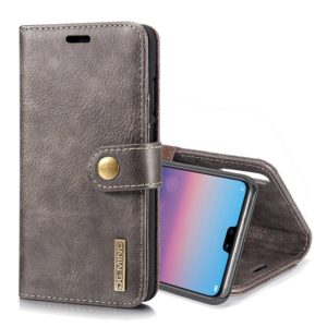 Crazy Horse Texture Flip Detachable Magnetic Leather Case for Huawei P20, with Holder & Card Slots & Wallet (Grey) (DG.MING) (OEM)