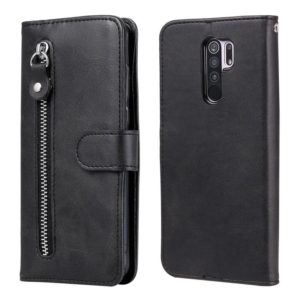 For Xiaomi Redmi 9 Fashion Calf Texture Zipper Horizontal Flip Leather Case with Holder & Card Slots & Wallet Function(Black) (OEM)