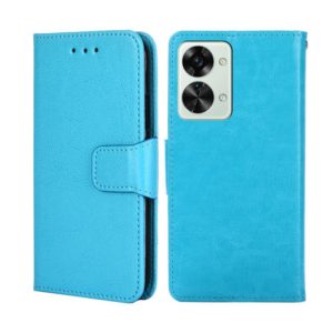 For OnePlus Nord 2T Crystal Texture Leather Phone Case(Light Blue) (OEM)