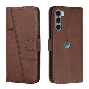 For Motorola Moto G200 5G / Edge S30 Stitching Calf Texture Buckle Leather Phone Case(Brown) (OEM)