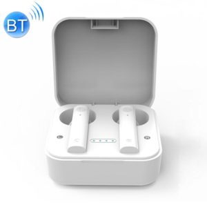 AIR2S TWS Dual Microphone Voice Noise Cancelling Touch Bluetooth Earphone with Charging Box, Support Light Display & Call & Voice Assistant & NFC(White) (OEM)
