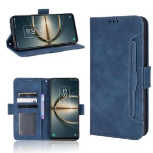 For TCL 30V 5G Skin Feel Calf Pattern Leather Phone Case(Blue) (OEM)
