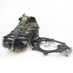 1 Pair 23 Spikes Crampons Outdoor Winter Walk Ice Fishing Snow Shoe Spikes,Size: M Black (OEM)