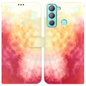 For Tecno Pop 5 LTE BD4 Watercolor Pattern Horizontal Flip Leather Phone Case(Spring Cherry) (OEM)