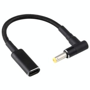 PD 100W 18.5-20V 4.8 x 1.7mm Elbow to USB-C / Type-C Adapter Nylon Braid Cable (OEM)