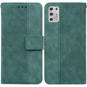 For Motorola Moto G Stylus 2021 Geometric Embossed Leather Phone Case(Green) (OEM)