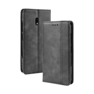 Magnetic Buckle Retro Crazy Horse Texture Horizontal Flip Leather Case for Nokia 2.2, with Holder & Card Slots & Photo Frame(Black) (OEM)